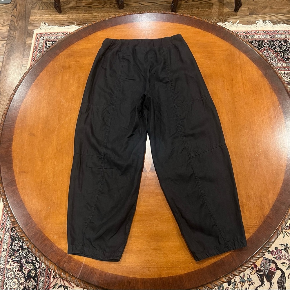 Eileen Fisher Women’s Slouchy Drawstring Pant Black Organic Cotton Small Pull-On - Picture 4 of 16